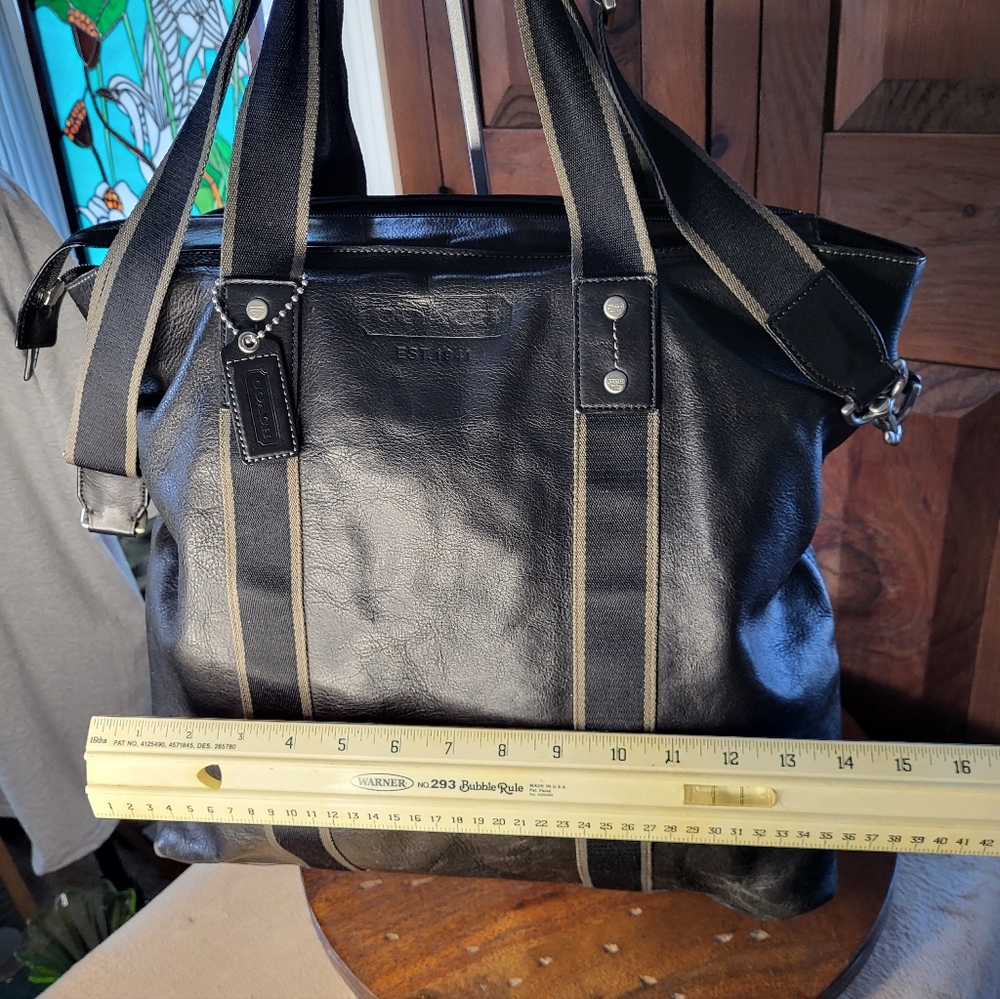 Coach Black Hudson Leather Tote Bag - Picture 5 of 17